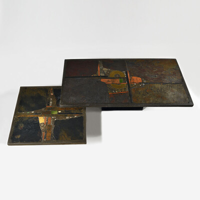 a huge set of two coffee table matching together