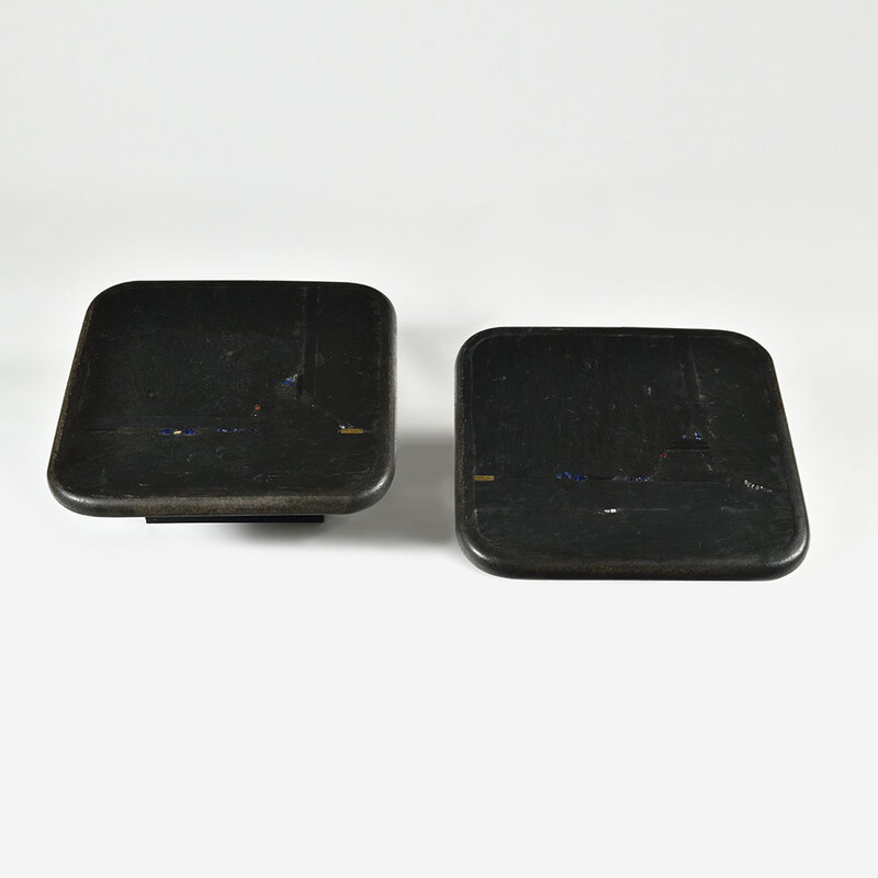 a pair of Paul Kingma black side tables