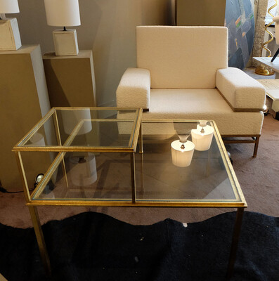 amazing double level Robert Thibier coffee table