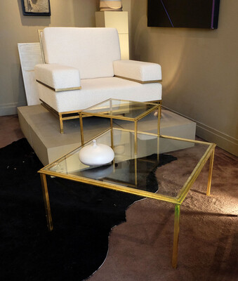 amazing double level Robert Thibier coffee table