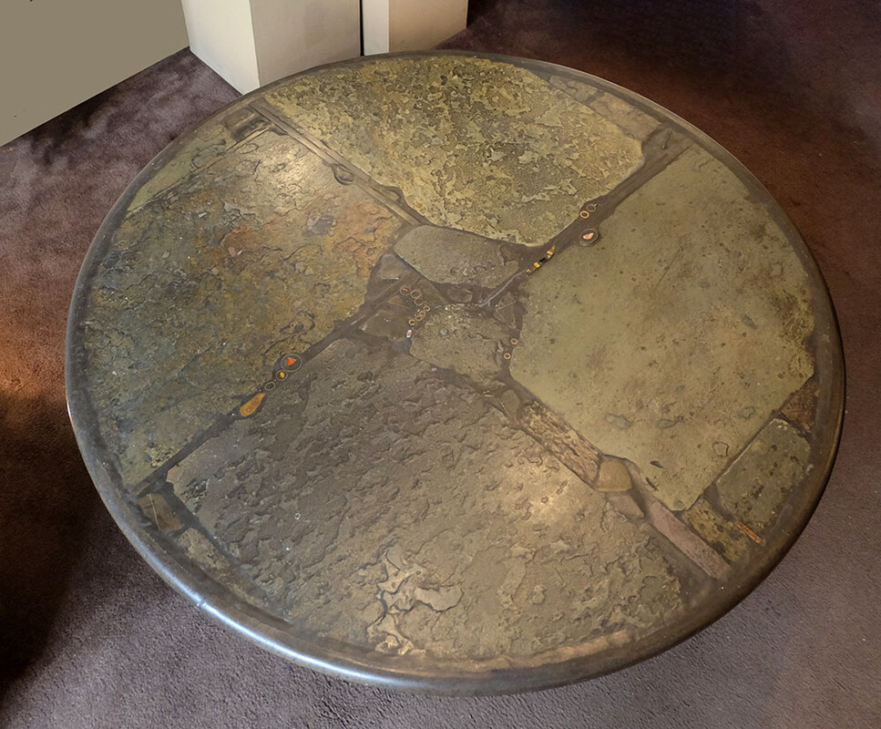 bronze color big Paul Kingma coffee table