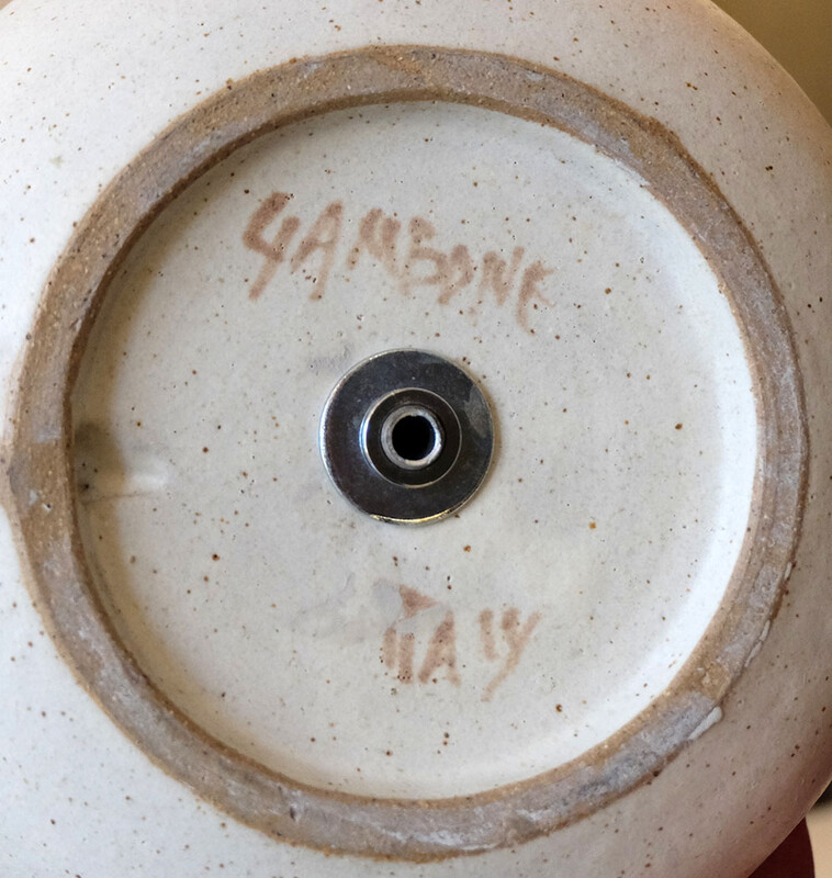 Bruno Gambone Ceramic Table Lamp Italy 1980 Elegant Vintage Italian Design