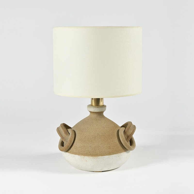 Bruno Gambone ceramic table lamp with rings