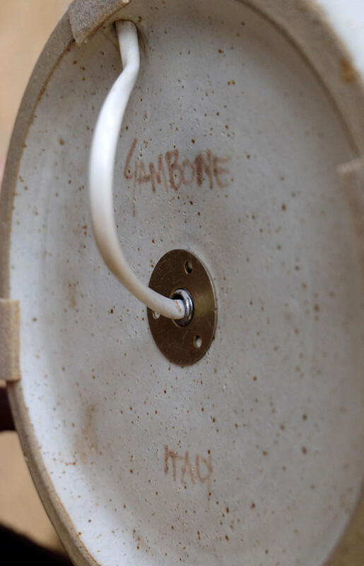 Bruno Gambone ceramic table lamp with rings