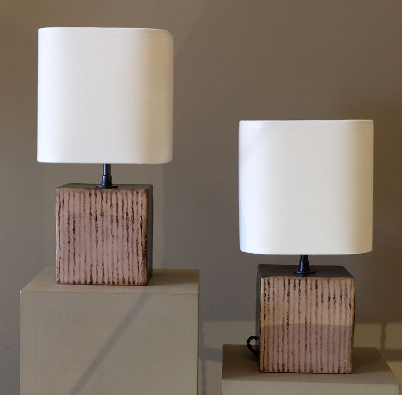 Bruno Gambone Lamps (1980) Rare Italian Ceramic