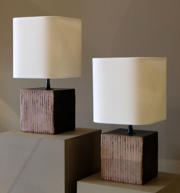 Bruno Gambone Lamps (1980) Rare Italian Ceramic