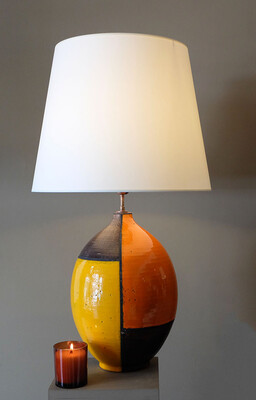 Extra large Aldo londi Bitossi pair of colored lamps