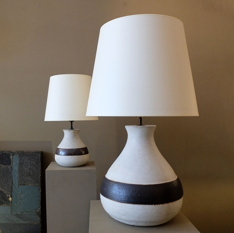 extra large ceramic table lamp by Bruno Gambone