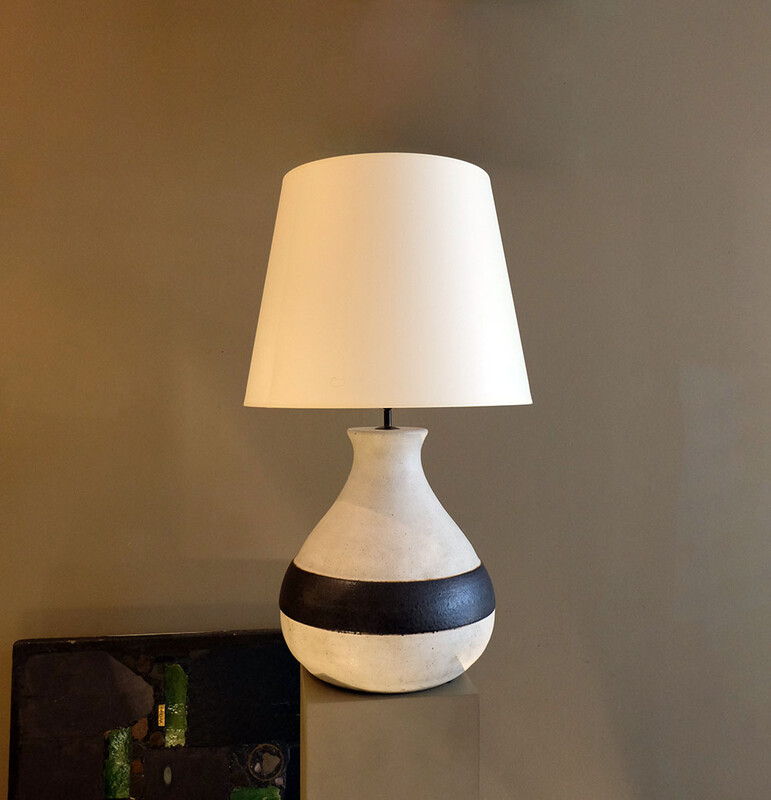 extra large ceramic table lamp by Bruno Gambone
