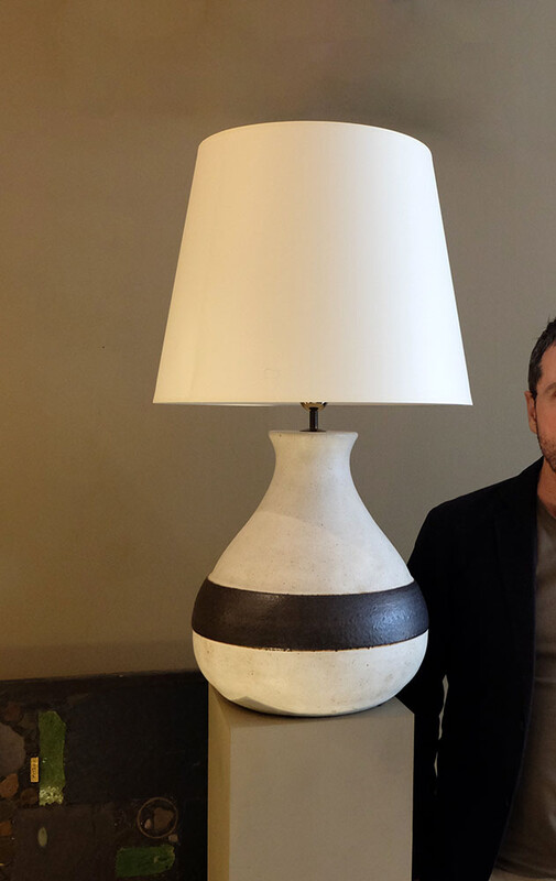 extra large ceramic table lamp by Bruno Gambone