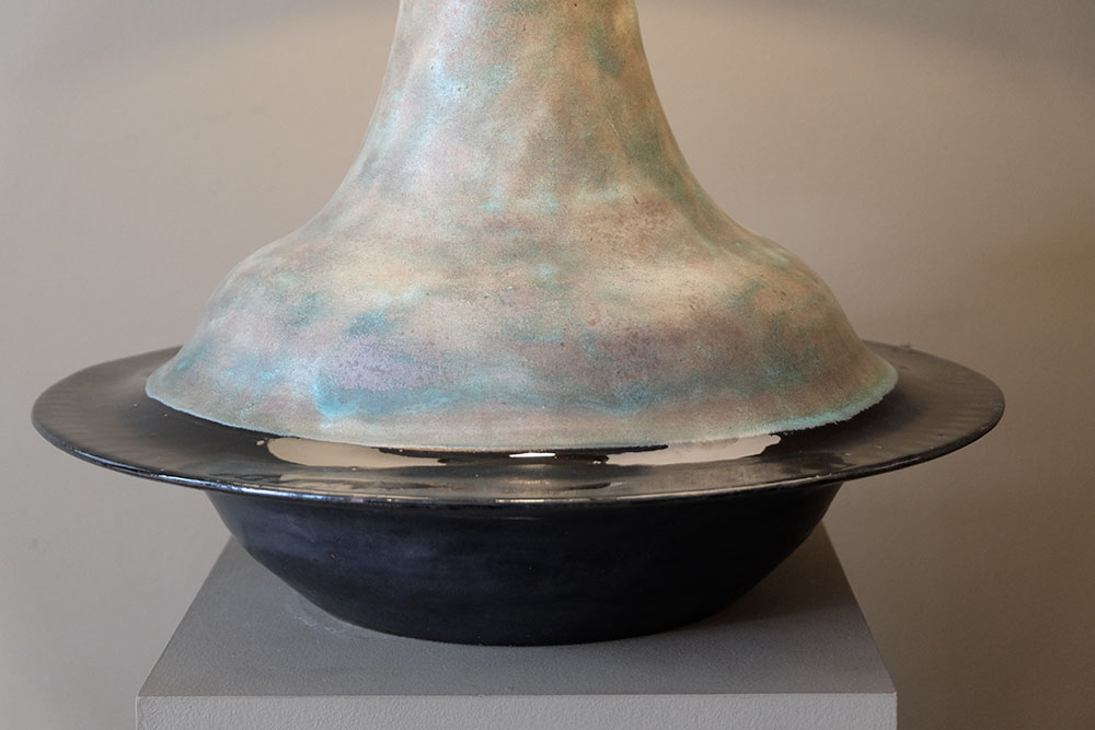extra large ceramic table lamp spinning shape Bruno Gambne