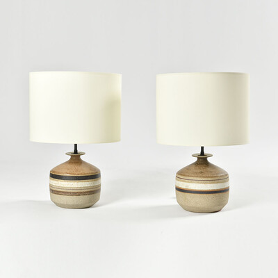 flaring neck Bruno Gambone table lamps