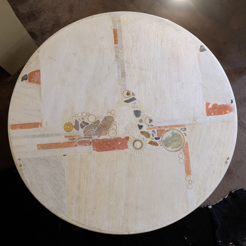 Huge rare Paul Kingma brutalist white coffee table