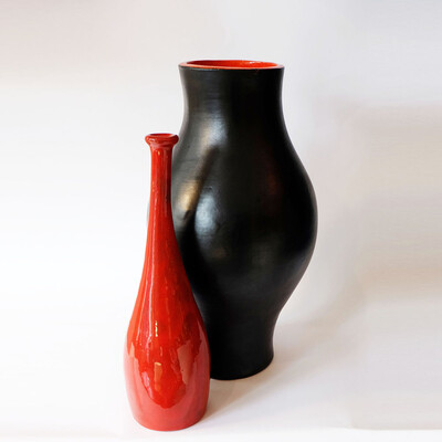 Jean & Robert Cloutier 2 ceramic vases