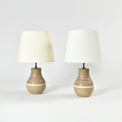 pair of sand solor bruno gambone table lamps