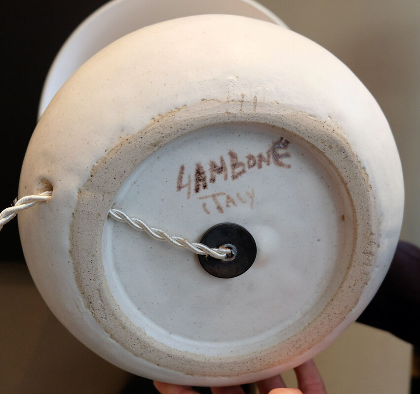 paire de lampes blanches céramique Bruno Gambone