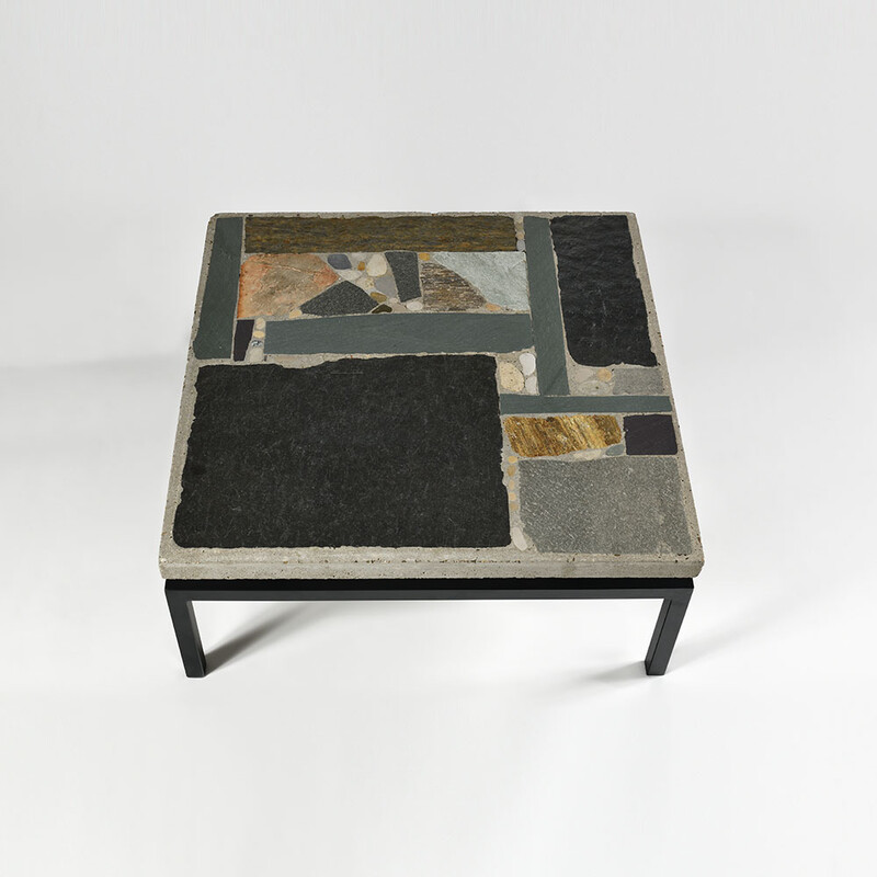 Paul Kingma Coffee Table 1965 in Slate & Concrete | Unique Piece