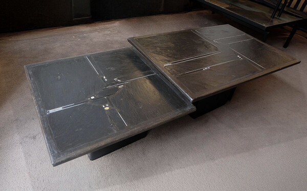 Paul Kingma ensemble de 2 tables basses noires1992