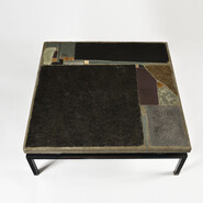 Paul Kingma Huge brutalist coffee table, 1964 – Unique Concrete & Stone Inlay