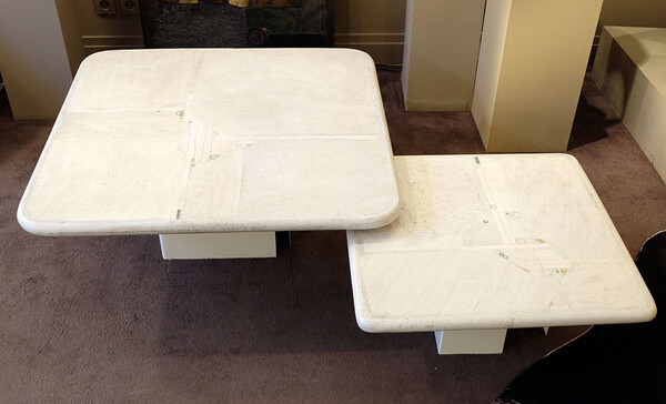 Paul Kingma Sculptural white Coffee Tables 1987-88 | Collectible Design