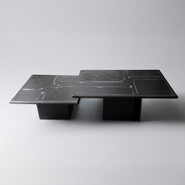 Paul Kingma set of 2 black coffee tables 1992