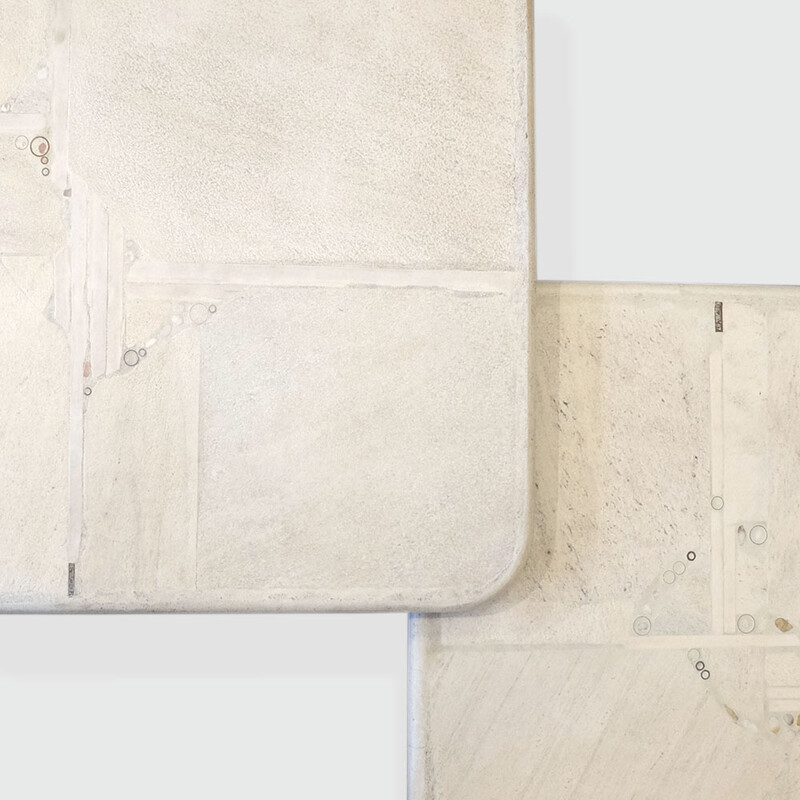 Paul Kingma Tables Basses blanches Sculpturales 1987-88 | Design de Collection