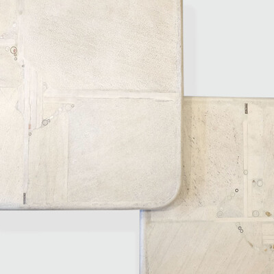 Paul Kingma Tables Basses blanches Sculpturales 1987-88 | Design de Collection