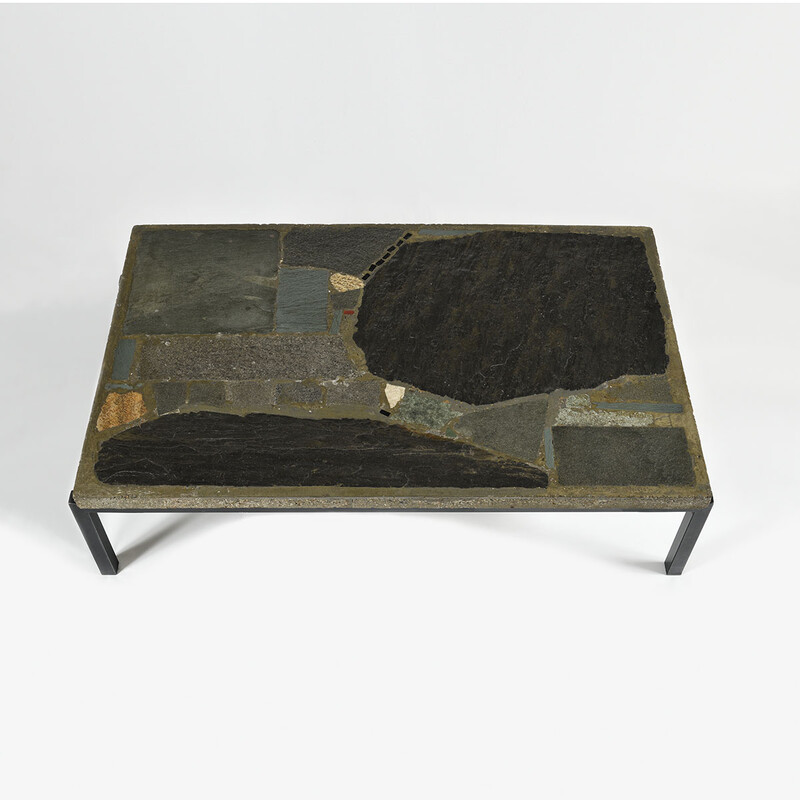 Paul Kingma Unique Coffee Table Netherlands 1962 Inlaid Concrete Top