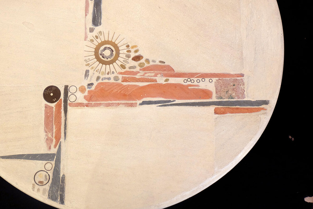 rare exceptional round Paul Kingma white coffee table