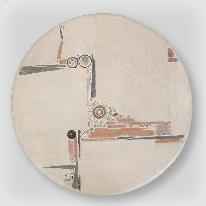 rare exceptional round Paul Kingma white coffee table