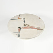 rare exceptional round Paul Kingma white coffee table