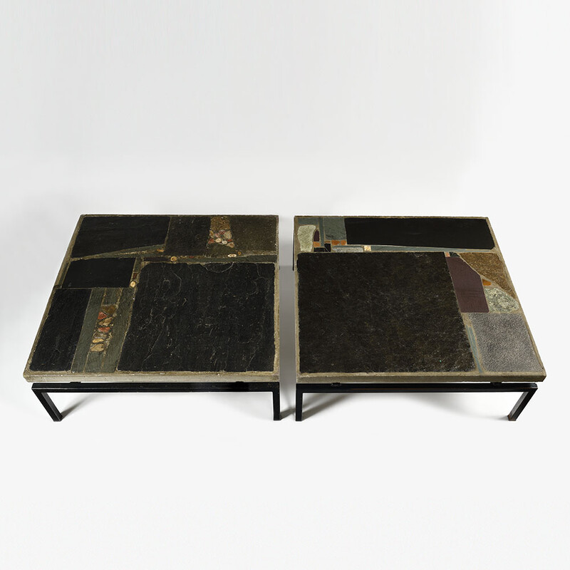 rare Paul Kingma brutalist coffee tables (1964–1967)