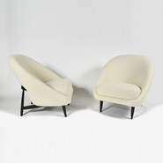 rare theo ruth artifort 115 pair of chairs black base