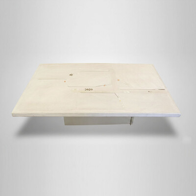 rare unique white rectangular Paul Kingma coffee table