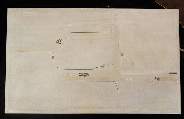 rare unique white rectangular Paul Kingma coffee table