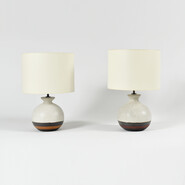 set of 2 Bruno Gambone ceramic similar table lamps