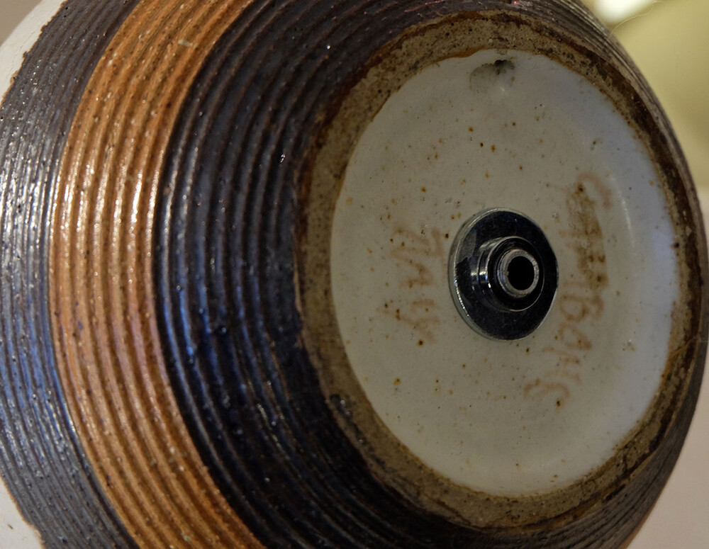 set of 2 Bruno Gambone ceramic similar table lamps